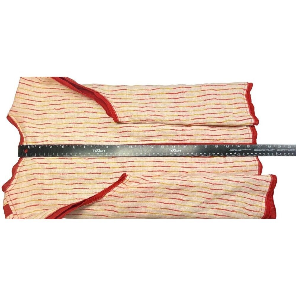 Vtg SOPHIE FINZI NY Women Washed Linen Top Sz L Red Stripe Sleeveless Snap Front - Picture 6 of 10